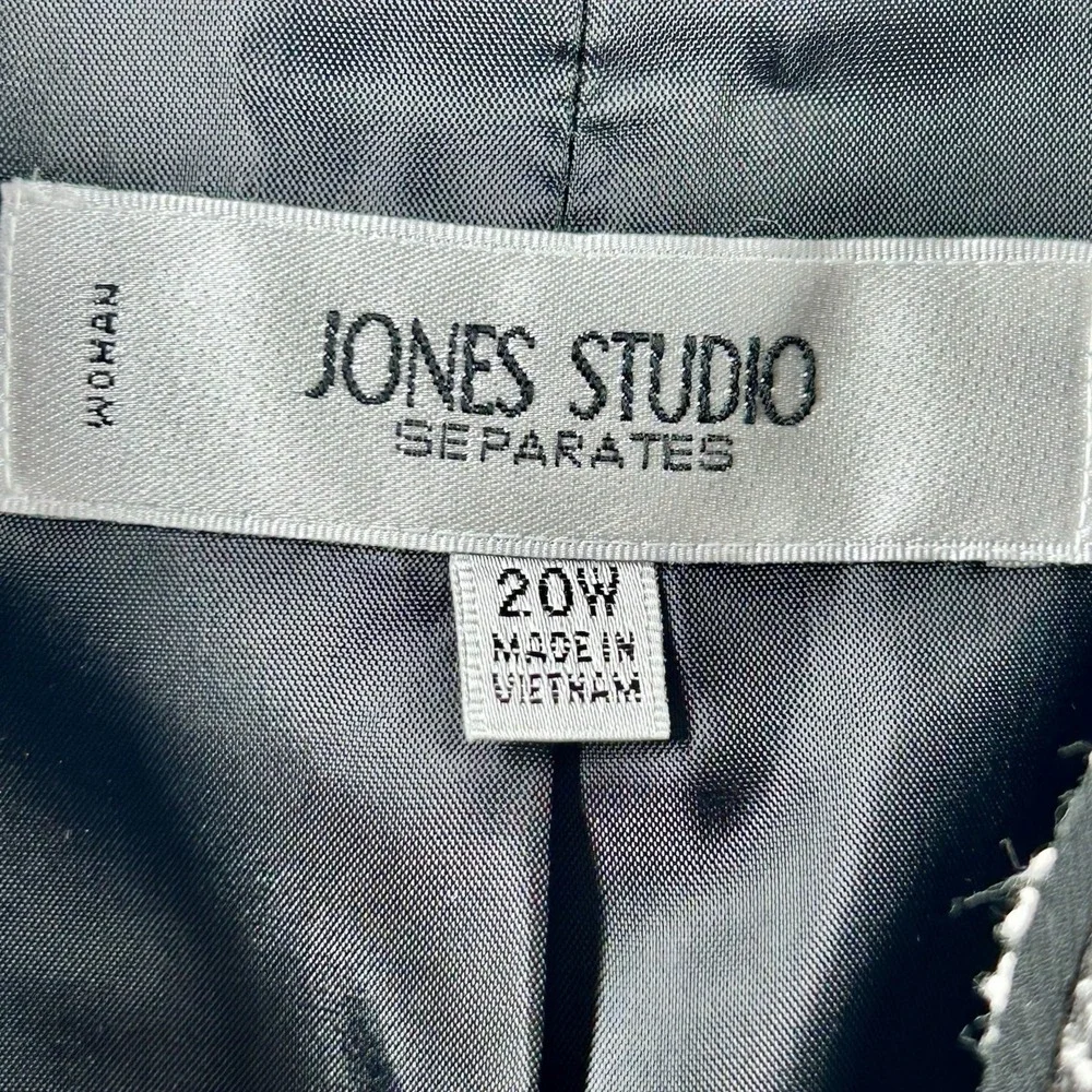 Jones Studio Separates Tweed 1-Button Blazer Plus Size 20W Career Office Neutral